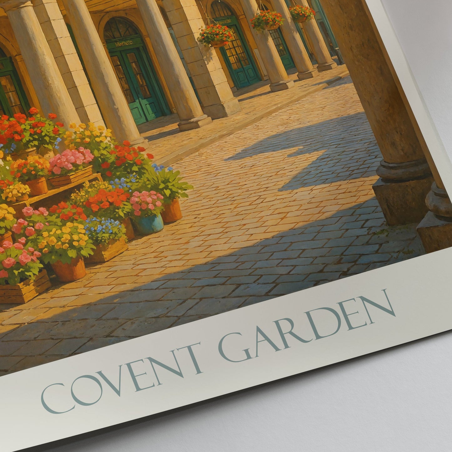 Covent Garden Travel Poster | London Flower Market Art Print | Charming England City Wall Decor