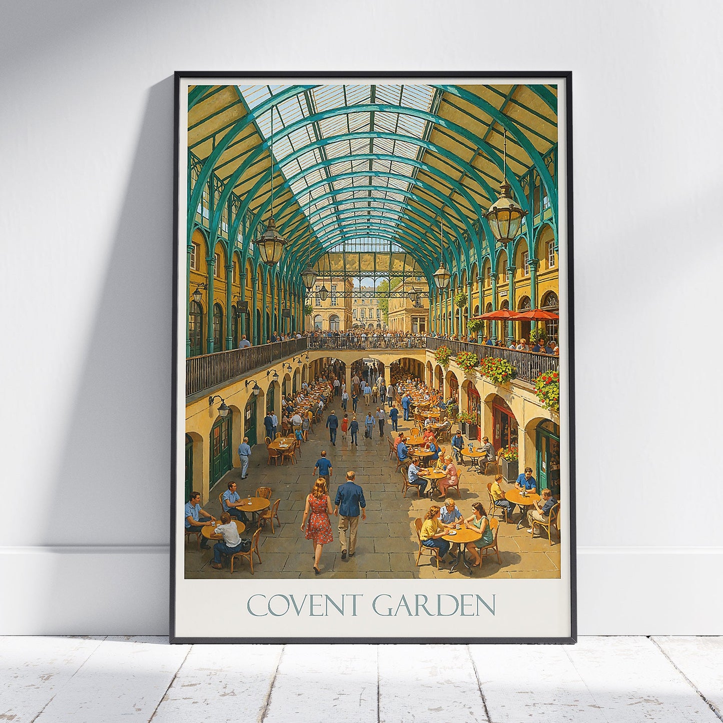 Covent Garden Market Travel Poster | London Oil Painting Style Print | Iconic UK Landmark Art | Vibrant City Home Decor