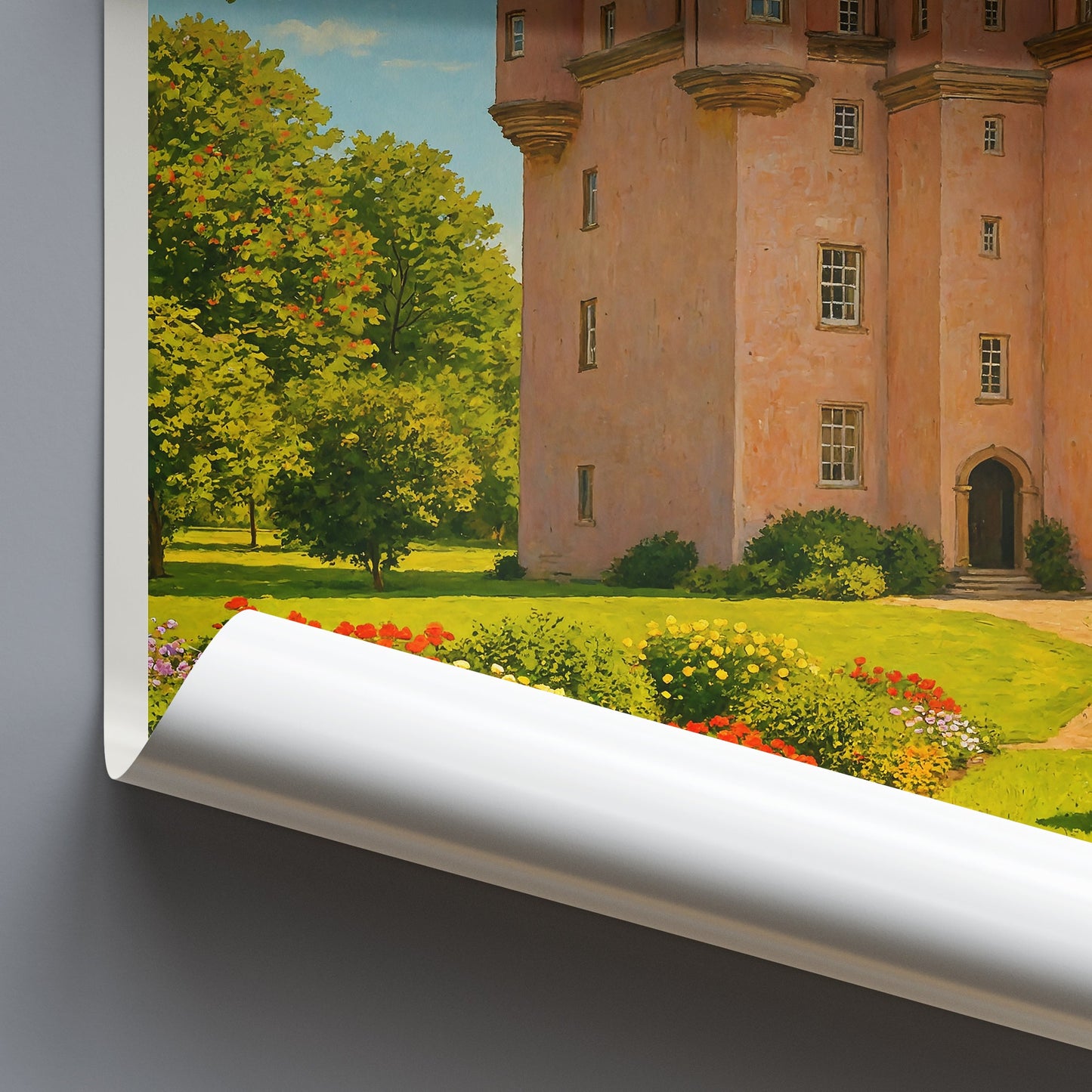 Craigievar Castle Travel Poster | Scotland Castle Art Print | Radiant Scottish Wall Decor