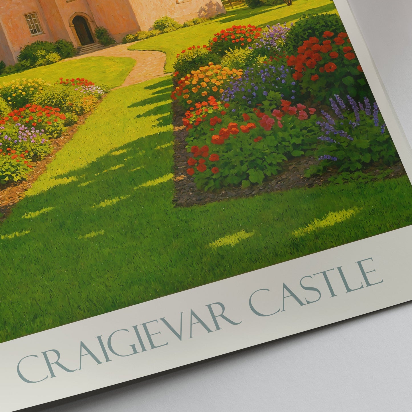 Craigievar Castle Travel Poster | Scotland Castle Art Print | Radiant Scottish Wall Decor