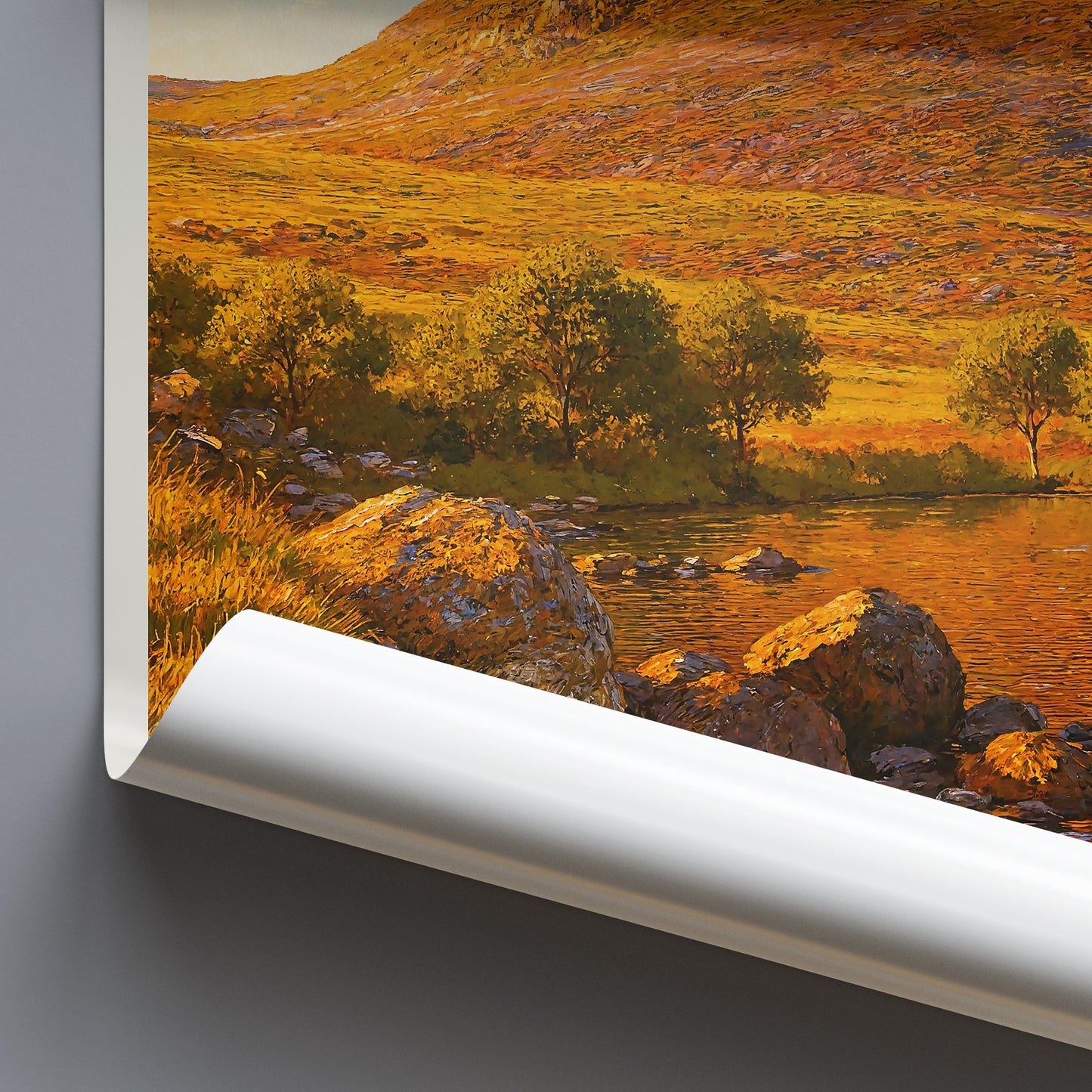 Cregennan Lakes Boathouse Travel Poster | Snowdonia Wales Art Print | UK Lake Painting | Mountain Landscape Wall Art
