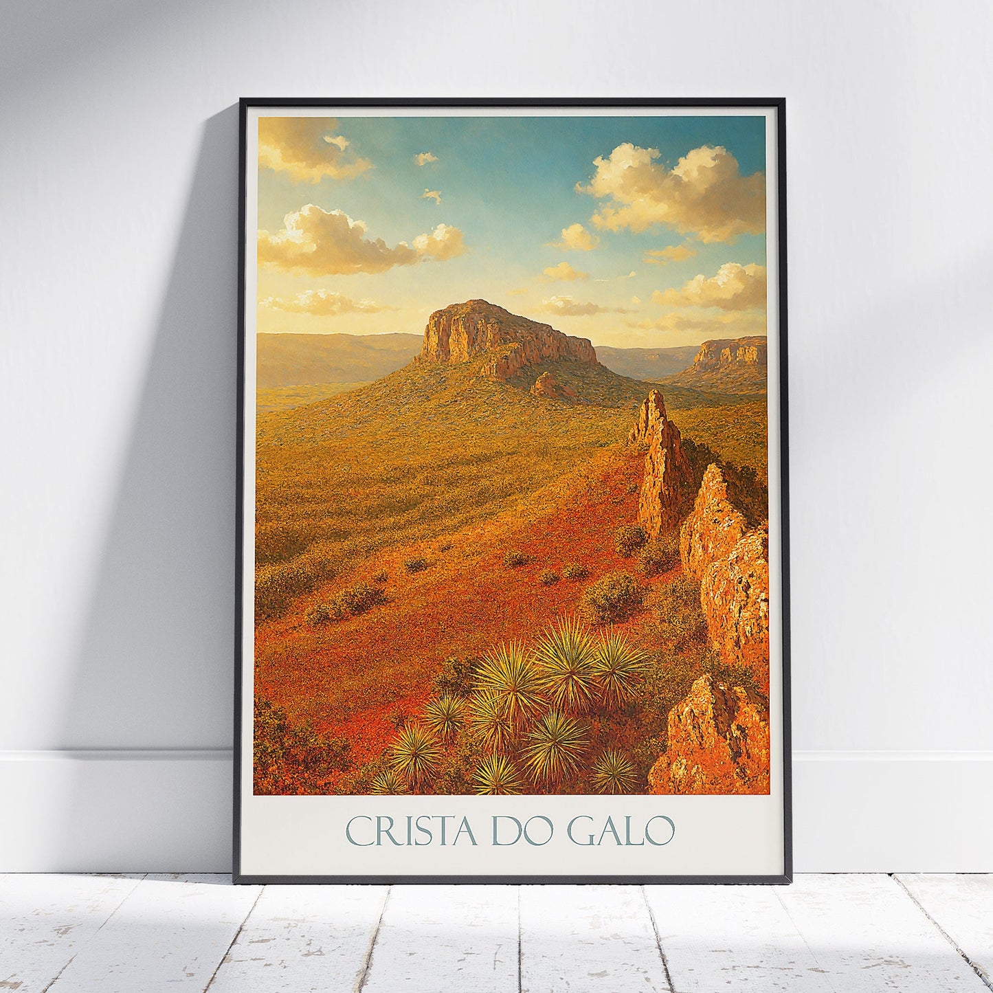 Crista do Galo Brazil Travel Poster | Minas Gerais Landscape Art Print | Panoramic Nature Wall Decor