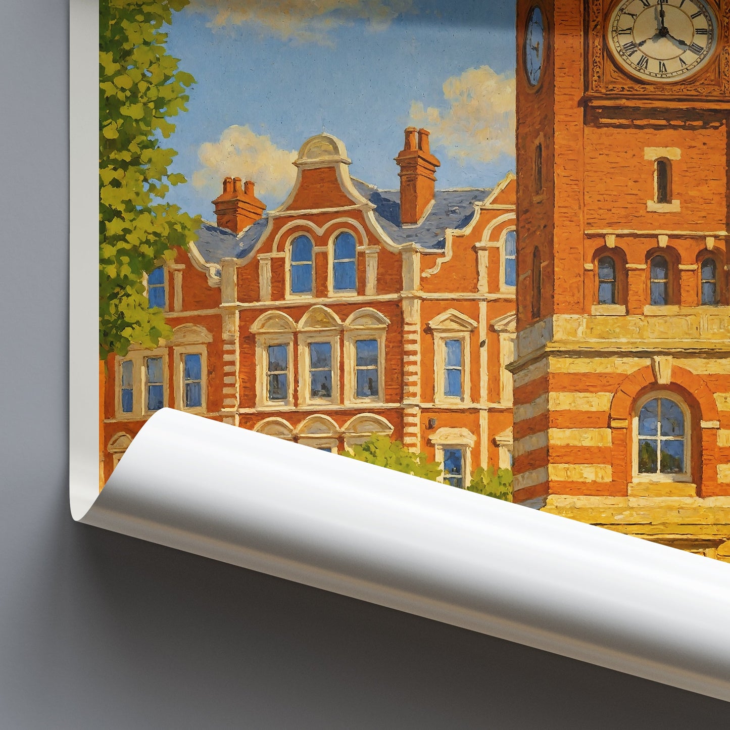 Crouch End London Travel Poster | Iconic Clock Tower Art Print | UK Street Scene Wall Decor