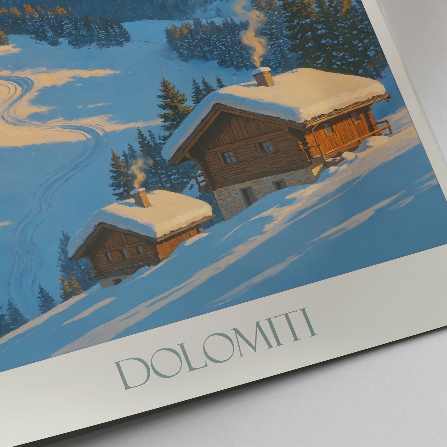 Dolomites Travel Poster | Fanes-Sennes-Prags Valley Art ~ Italy Mountain Landscape | Rustic Cabin Wall Art Decor