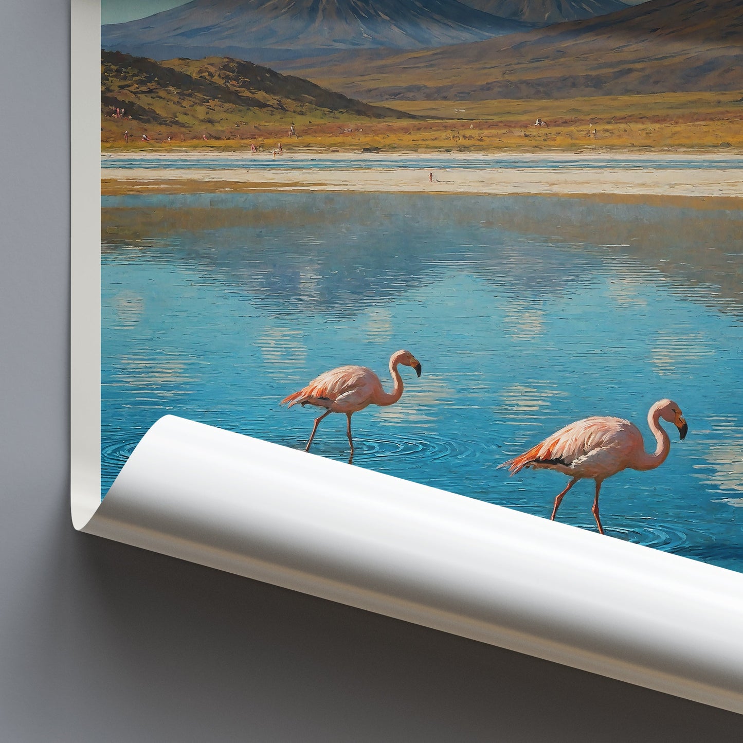 Eduardo Avaroa Travel Poster | Bolivia Flamingo Art Print | Andean Landscape Wall Decor | South America Nature Lover Gift