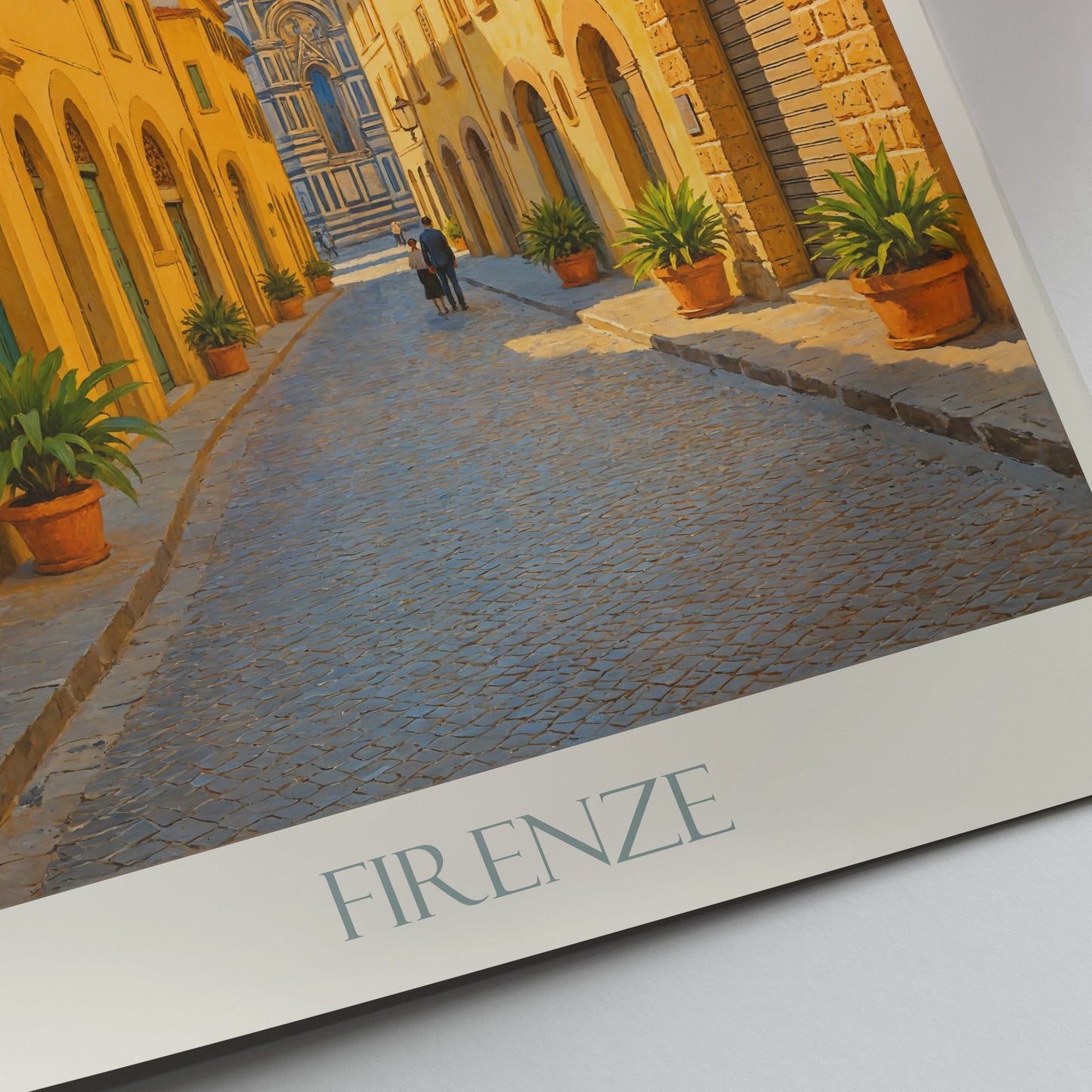 Florence Italy Travel Poster, Charming Florentine Alleyway | Duomo View Art Print | Tuscan Cityscape Home Decor