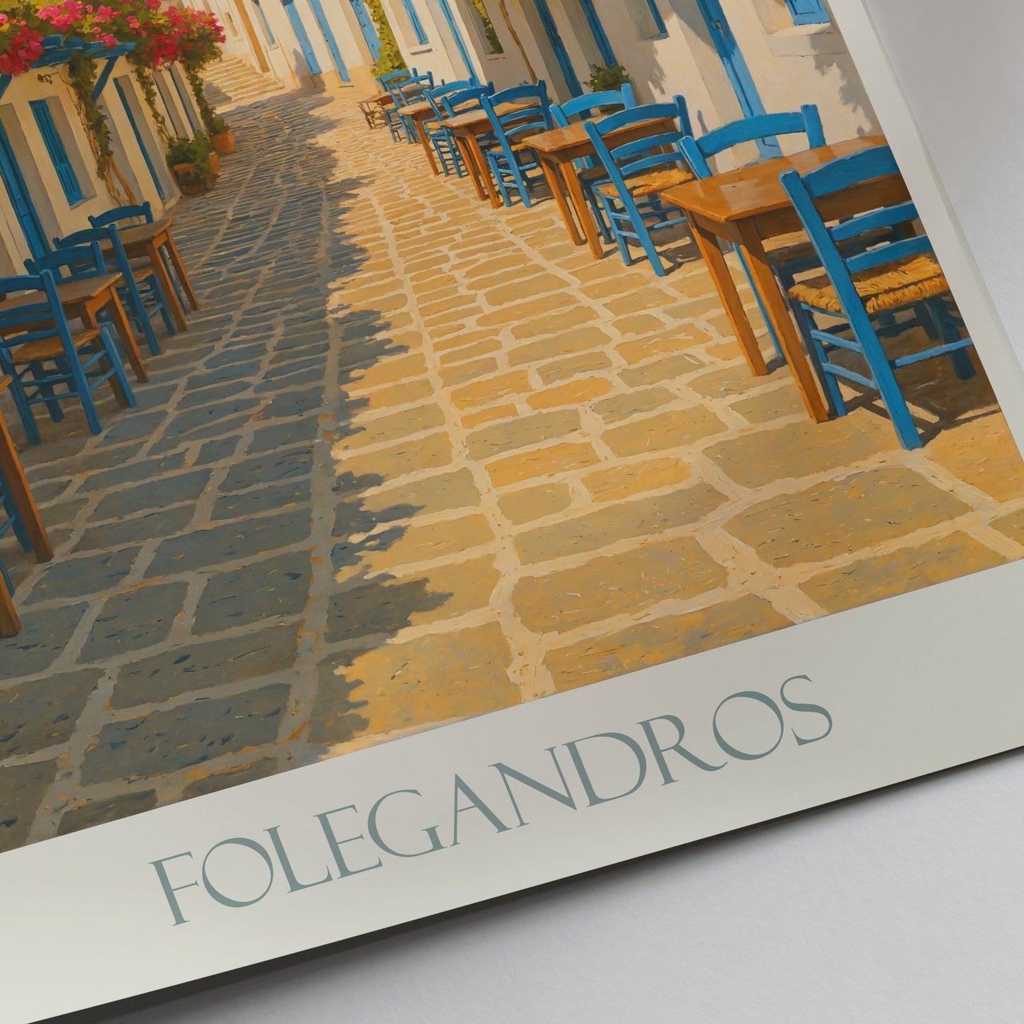 Folegandros Travel Poster, Charming Street Art | Greek Island Decor | Panagia Church Print | Greece Wall Art