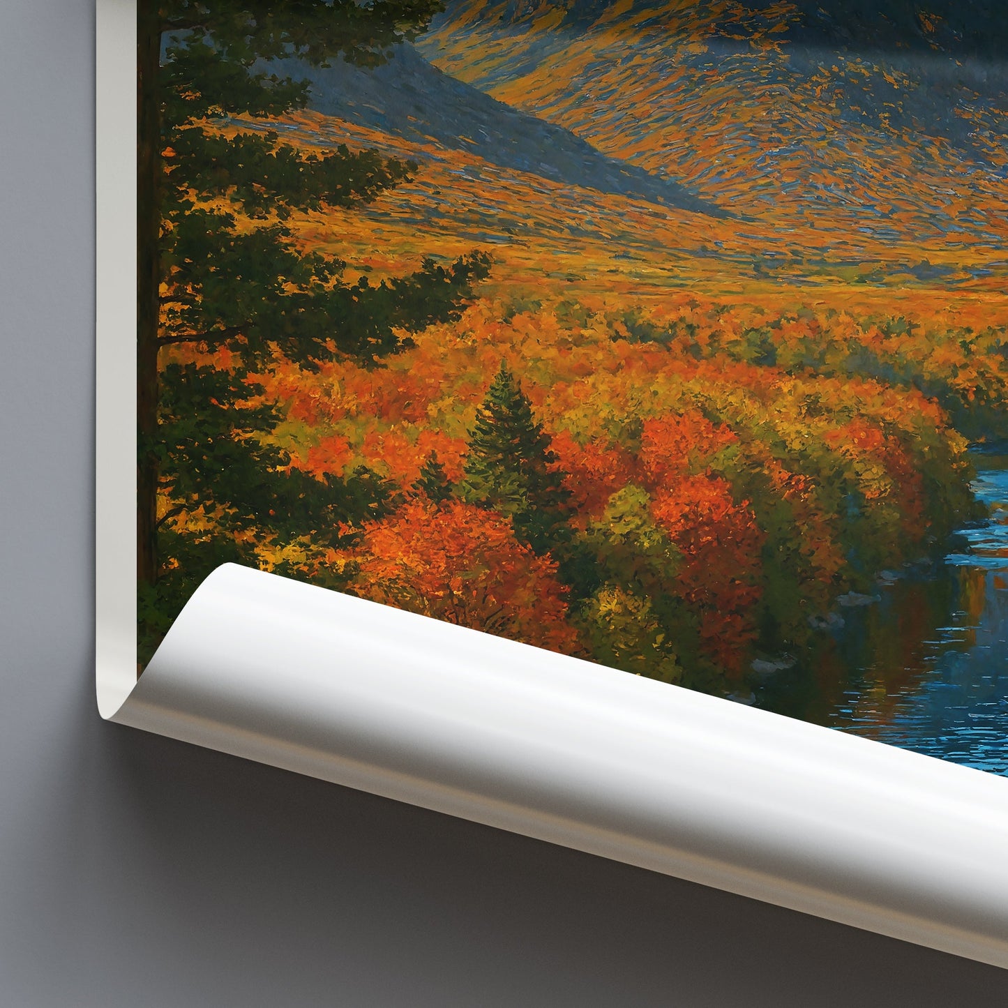 Franconia Notch Travel Poster, New Hampshire Autumn Foliage Art | White Mountains Landscape Print | Fall Home Decor Gift