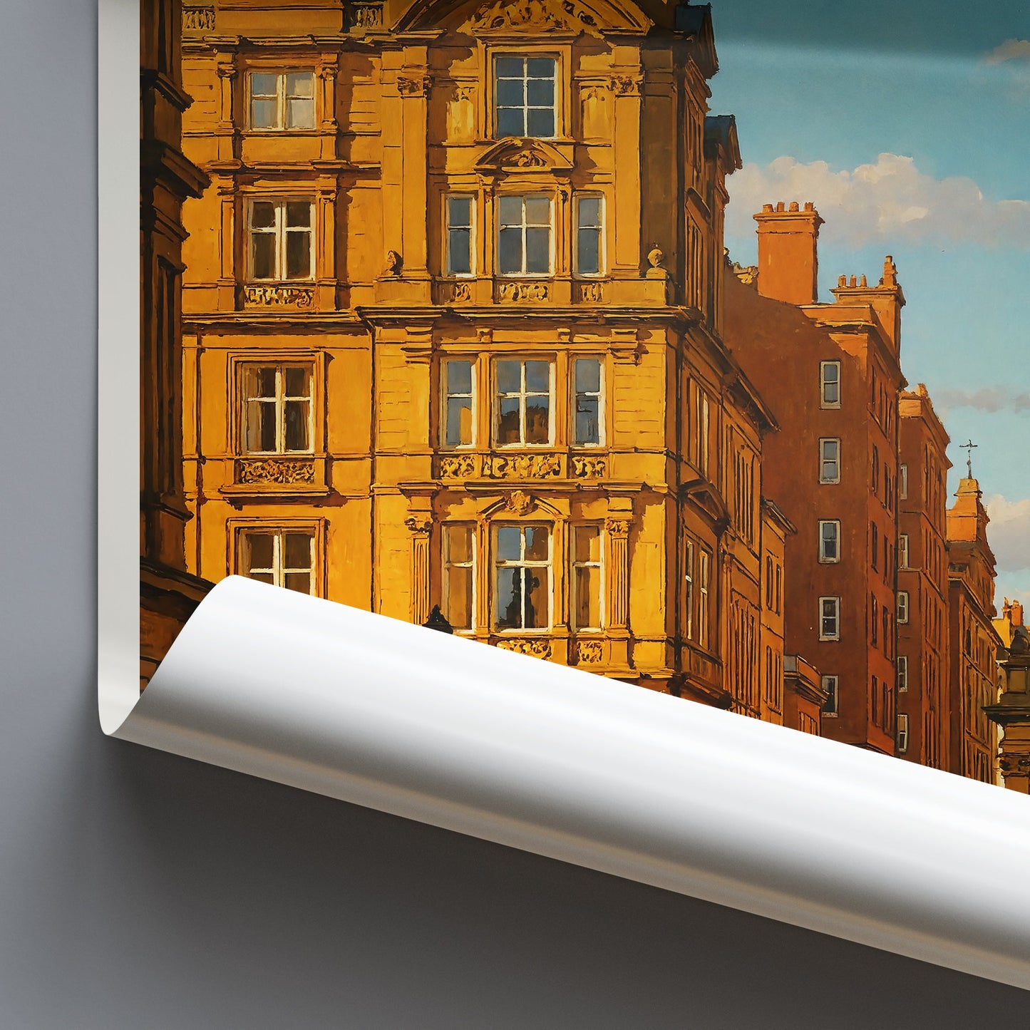 Glasgow Travel Poster | Scotland Cityscape Print | Victorian Architecture Art | UK Wall Decor Gift