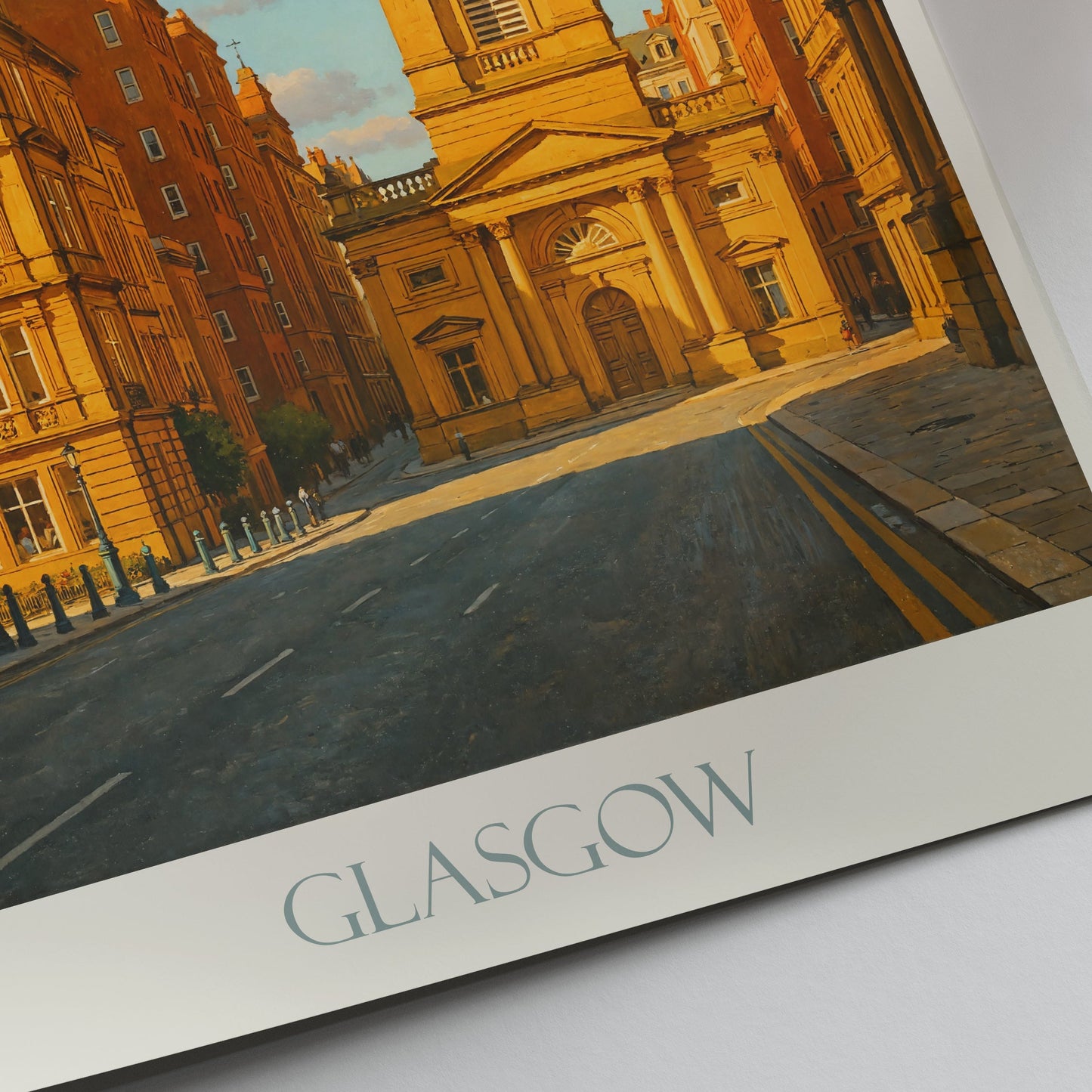 Glasgow Travel Poster | Scotland Cityscape Print | Victorian Architecture Art | UK Wall Decor Gift