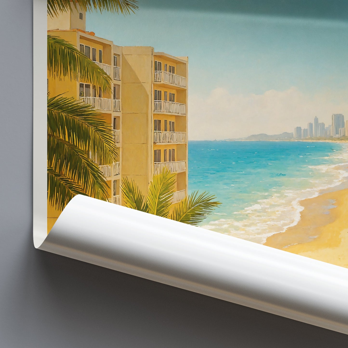 Gold Coast Travel Poster | Australia Beach Art Print | Coastal Paradise Wall Decor | Modern Cityscape Art