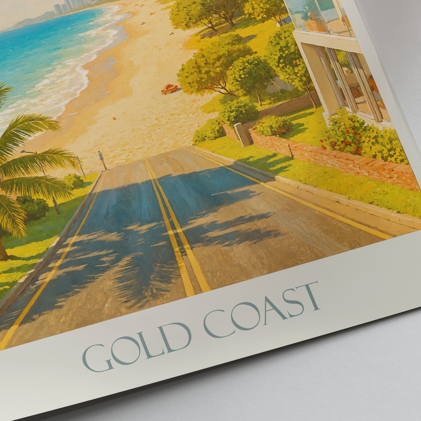 Gold Coast Travel Poster | Australia Beach Art Print | Coastal Paradise Wall Decor | Modern Cityscape Art
