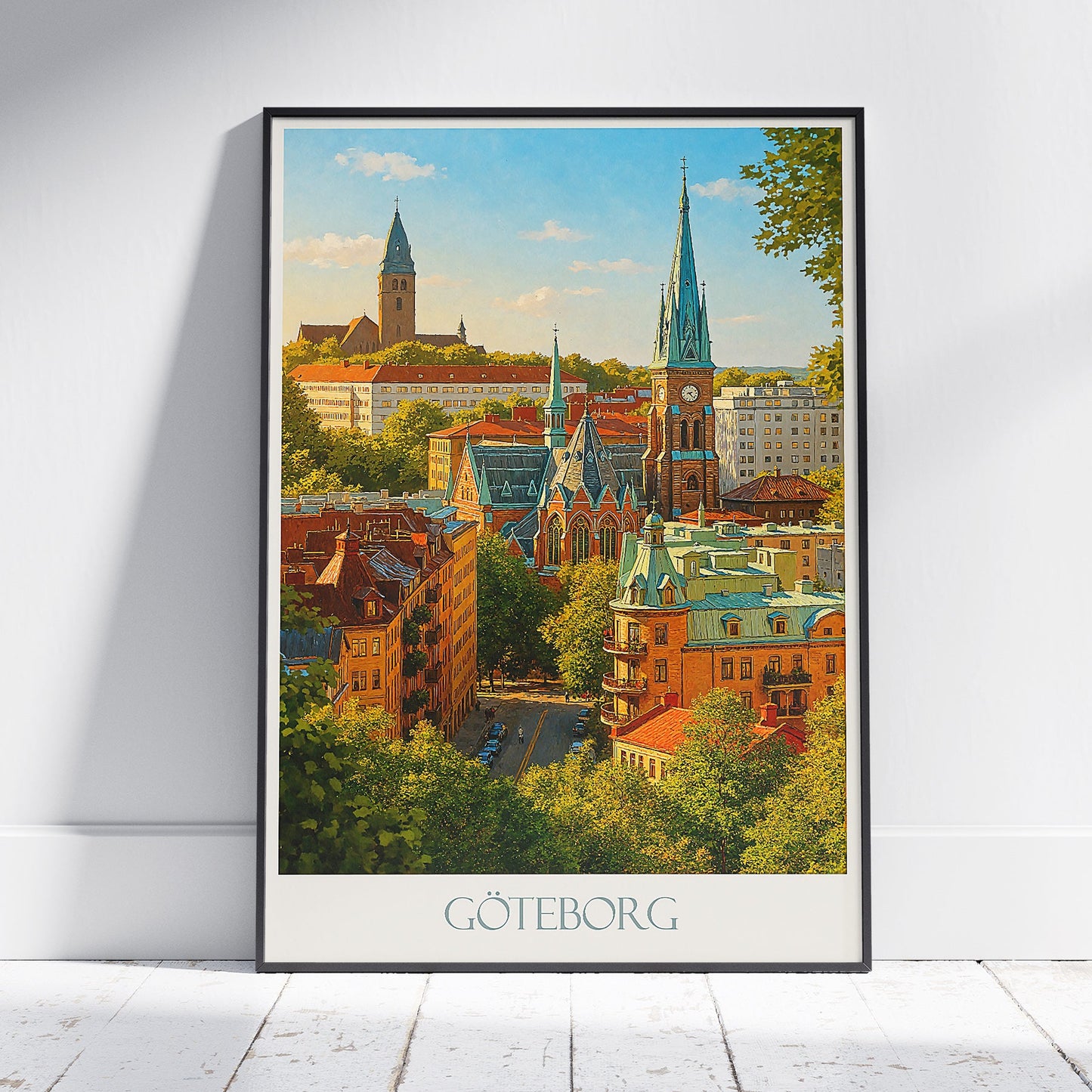 Gothenburg Travel Poster, Sweden Cityscape View | Göteborg Art Print | Scandinavian Home Decor | Unique Travel Gift