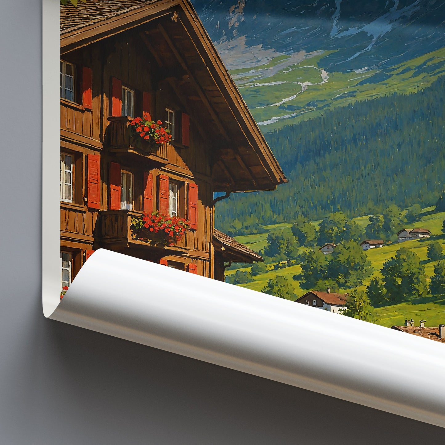 Grindelwald Eiger Travel Poster | Switzerland Mountain Art Print | Alpine Village Wall Decor | Ski Holiday Gift
