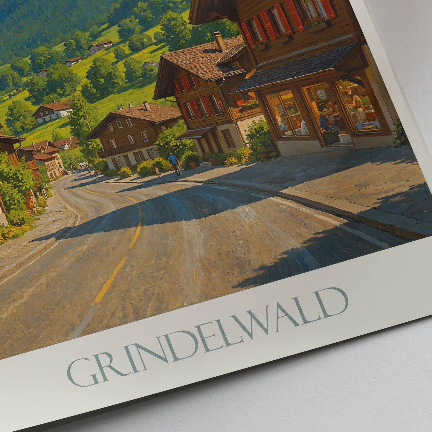 Grindelwald Eiger Travel Poster | Switzerland Mountain Art Print | Alpine Village Wall Decor | Ski Holiday Gift