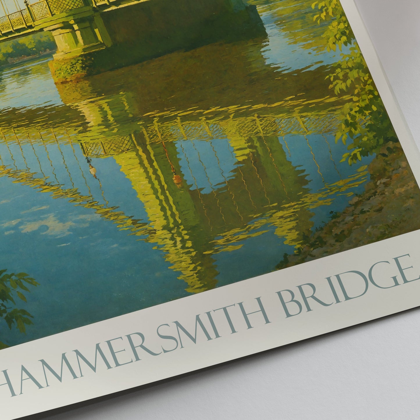Hammersmith Bridge London Poster | River Thames Art Print | Iconic UK Travel Decor | Vintage Style Wall Art