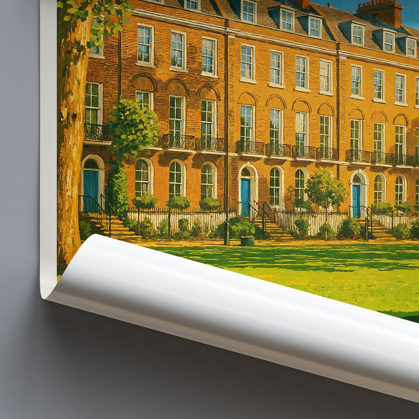 Highbury Fields Travel Poster, London UK | Sunny Park Scene Art Print | UK Cityscape Home Decor Gift