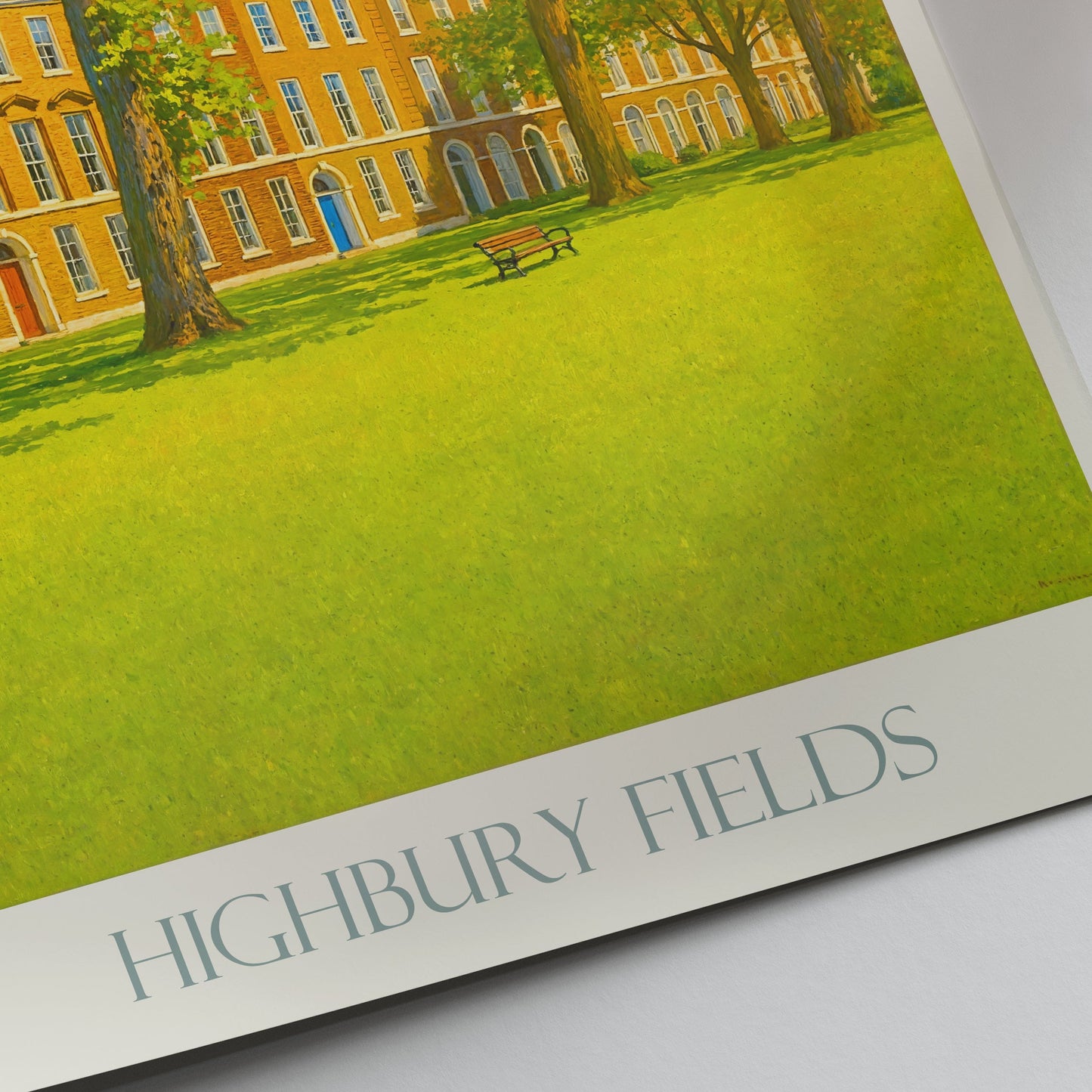 Highbury Fields London Travel Poster, Autumn Serenity Art Print | UK Cityscape Wall Art | Historical Home Decor Gift