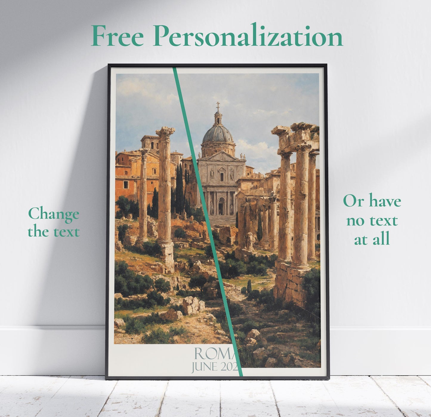 Aalborg Travel Poster, Denmark - Framed Painted Wall Art Print, Personalized Home Decor Gift | Scandinavian Cityscape Vacation Souvenir