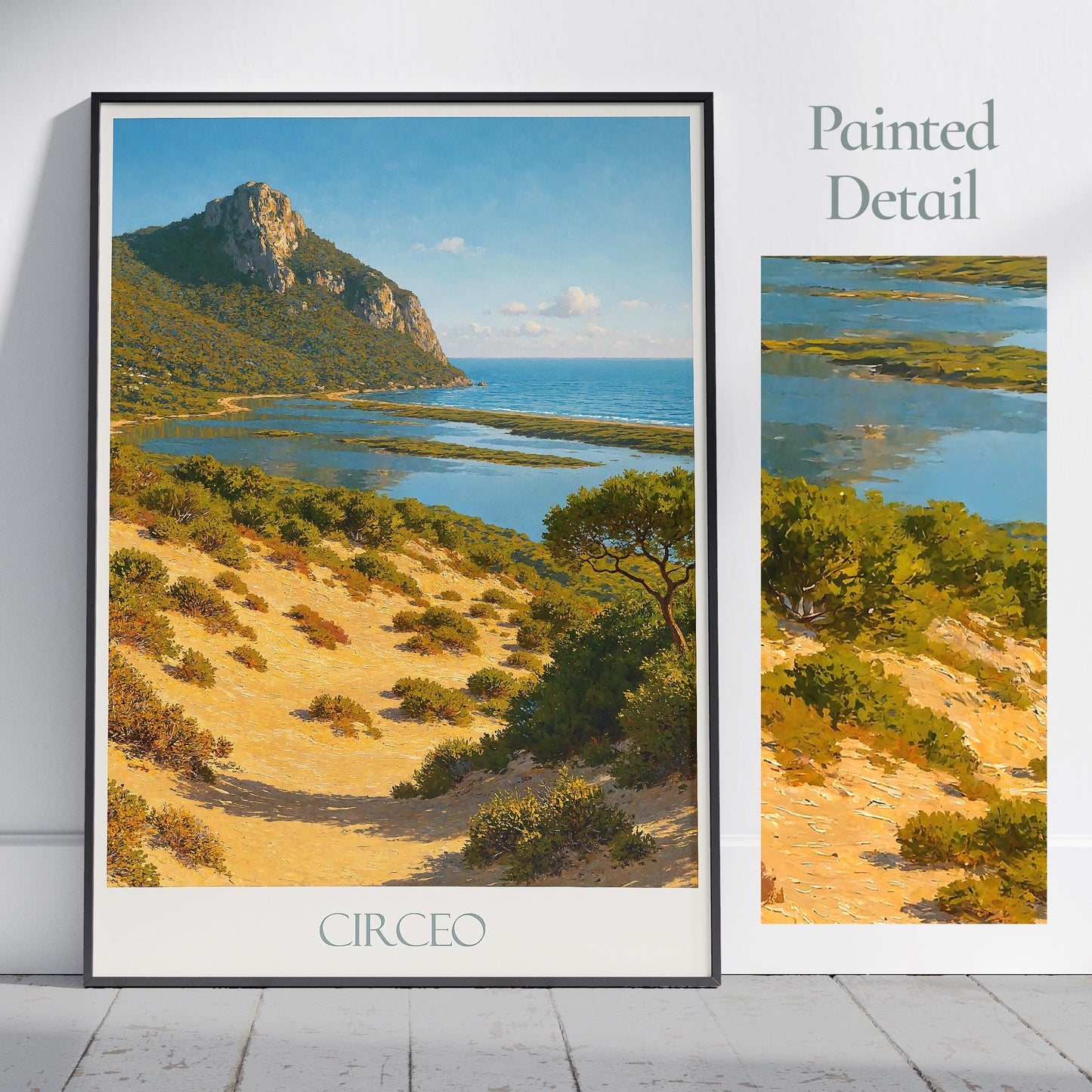 Circeo National Park Travel Print ~ Italy Travel Poster | Painted Wall Art & Home Decor | Framed Personalized Print | Vacation Travel Gift