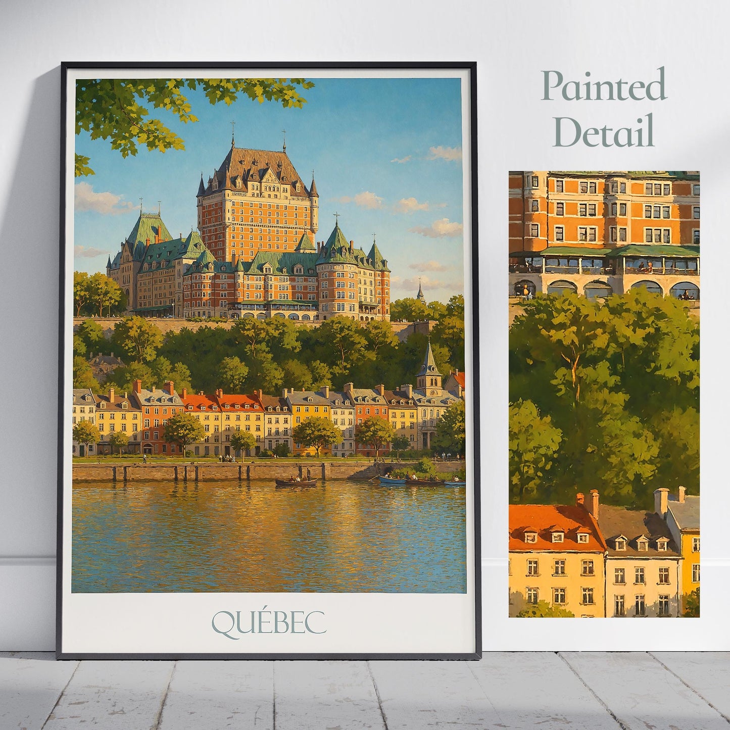 Québec City Travel Print ~ Quebec Canada Travel Poster Wall Art Home Decor Gift Personalized Framed