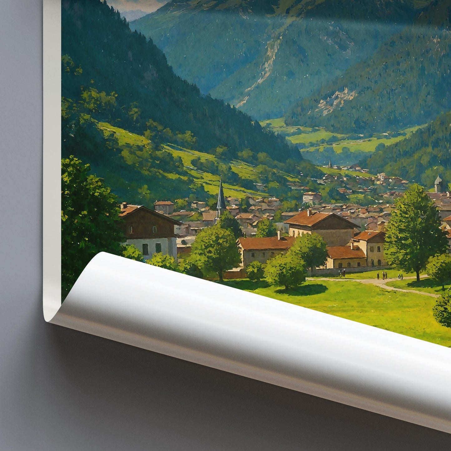 Mayrhofen Travel Print, Zillertal ~ Austria Travel Poster | Painted Wall Art & Home Decor | Framed Personalized Print | Vacation Travel Gift
