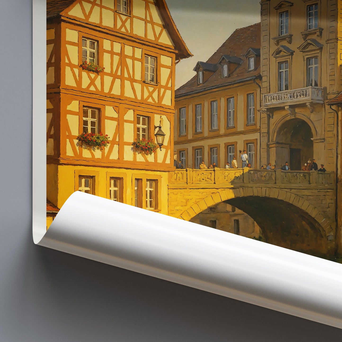 Bamberg Travel Print, Altes Rathaus ~ Germany Travel Poster | Painted Wall Art Print & Home Decor | Framed Personalized Vacation Travel Gift
