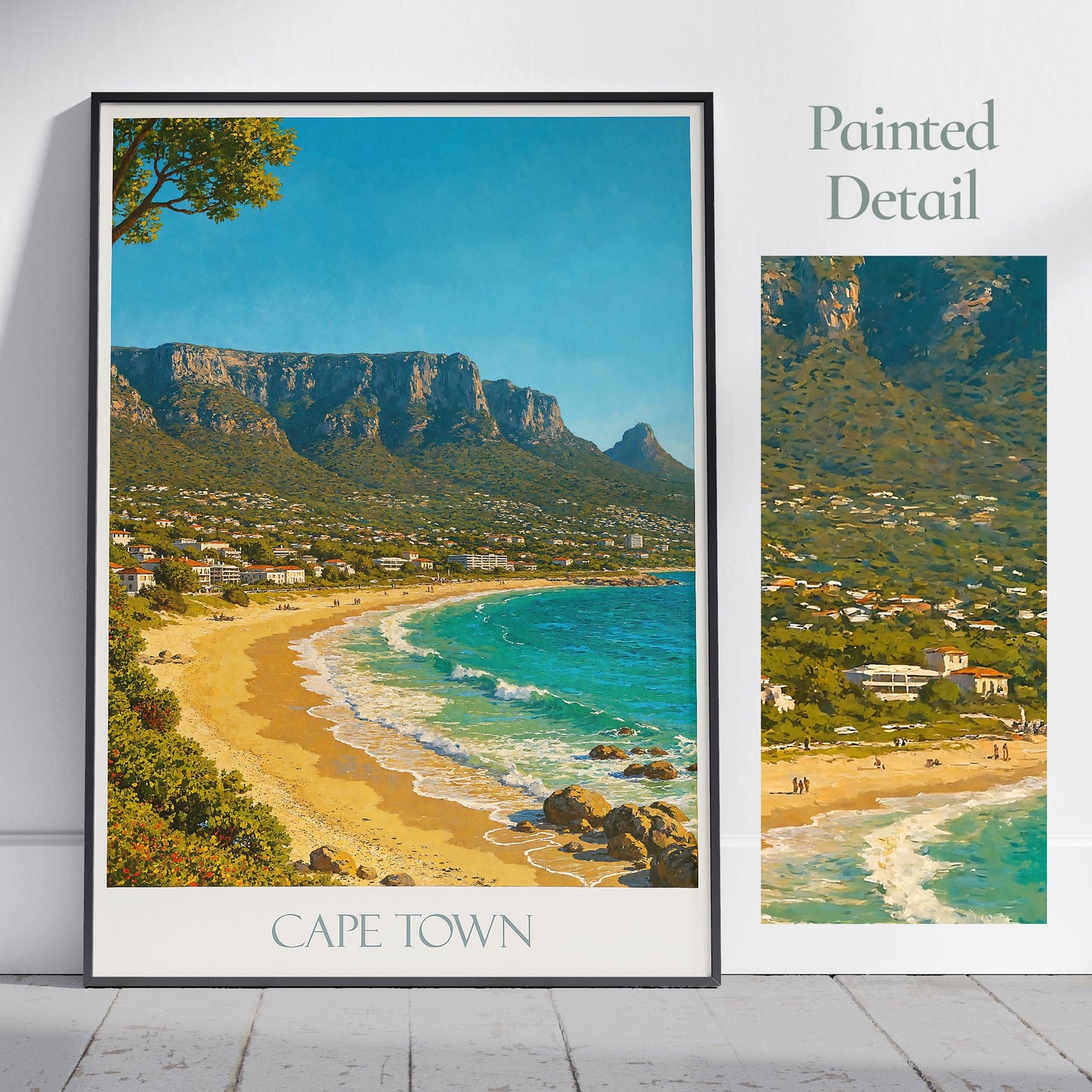 Cape Town Travel Print ~ South Africa Travel Poster | Painted Wall Art & Home Decor | Framed Personalized Print | Vacation Travel Gift