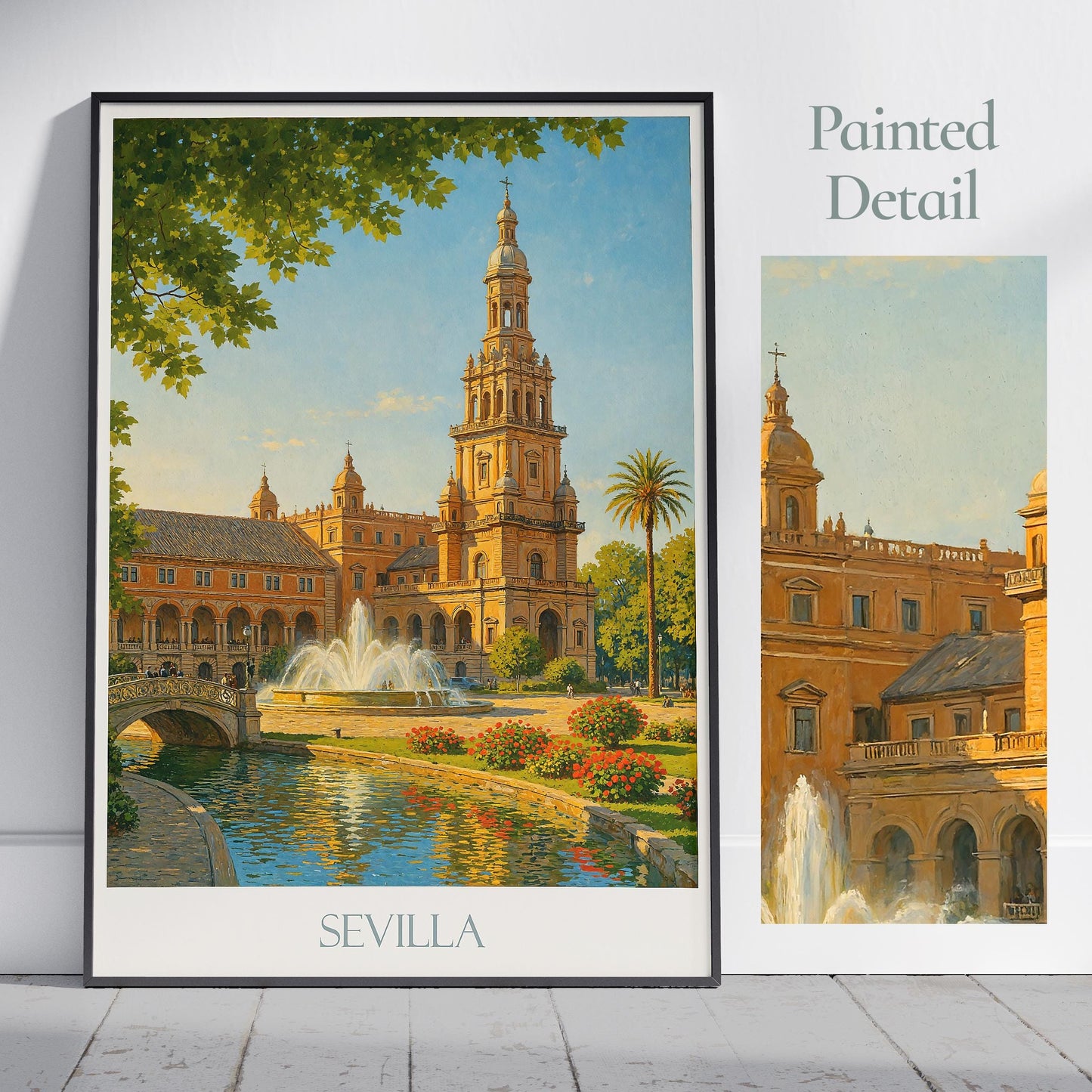 Seville Travel Print ~ Spain Travel Poster | Painted Wall Art Print & Home Decor | Framed Personalized Print | Vacation Travel Gift