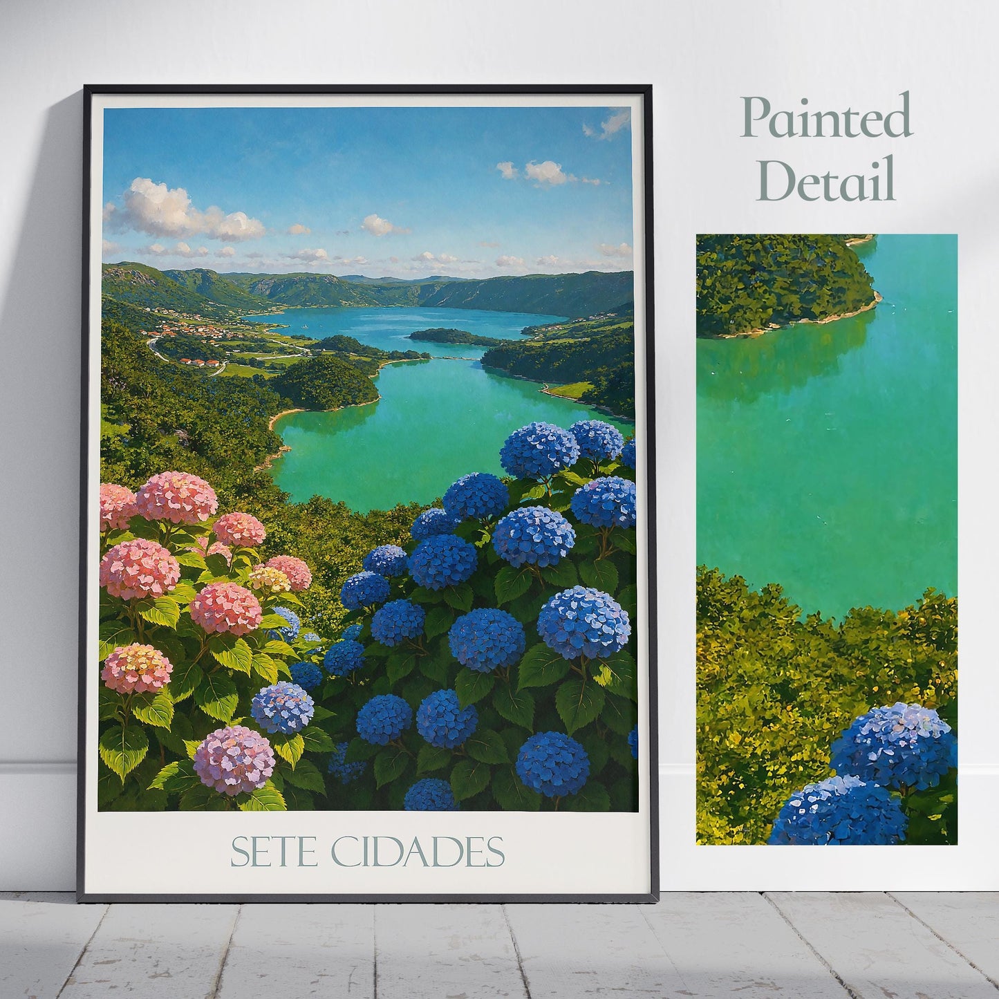 Sete Cidades Travel Print, São Miguel, Azores ~ Portugal Travel Poster Wall Art Home Decor Gift Personalized Framed