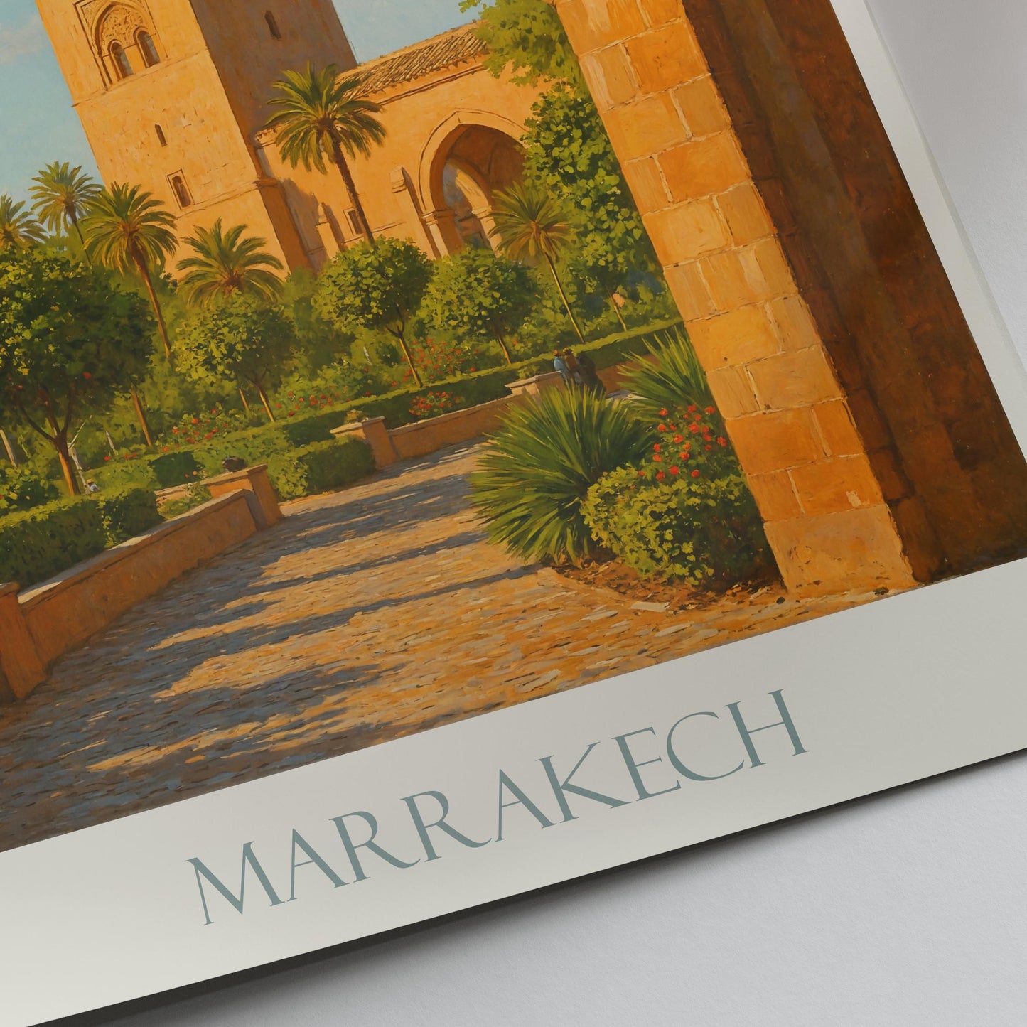 Marrakesh Travel Print, Koutoubia Mosque ~ Morocco Travel Poster Wall Art Home Decor Gift Personalized Framed