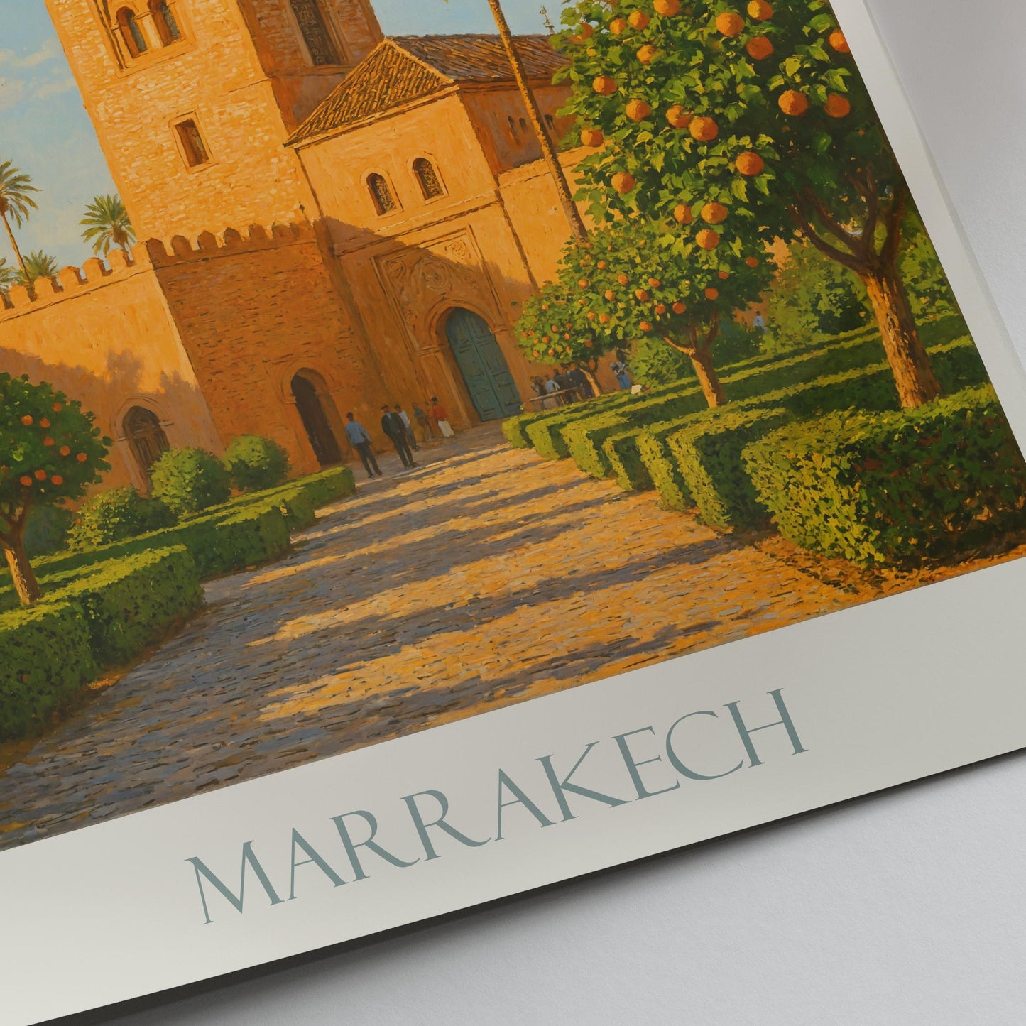 Marrakech Travel Print, Koutoubia Mosque ~ Morocco Travel Poster Wall Art Home Decor Gift Personalized Framed