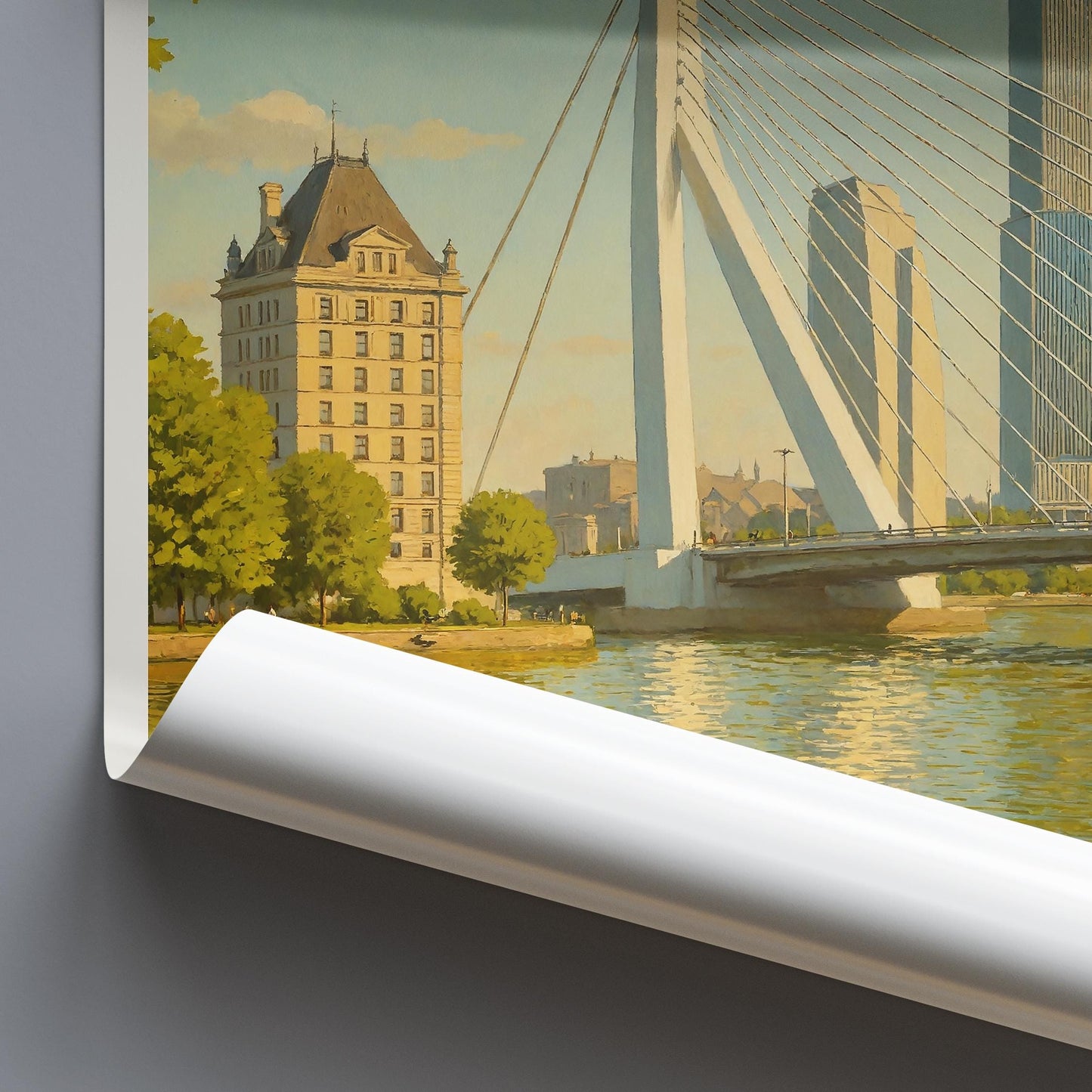 Rotterdam Travel Print ~ Netherlands Travel Poster | Painted Wall Art & Home Decor | Framed Personalized Print | Vacation Travel Gift