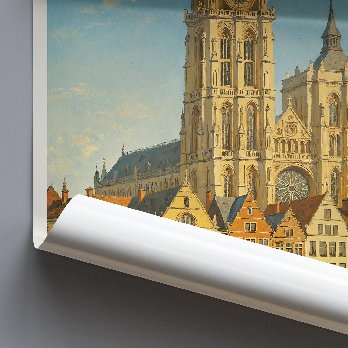 Antwerp Travel Print ~ Belgium Travel Poster | Painted Wall Art & Home Decor | Framed Personalized Print | Vacation Travel Gift