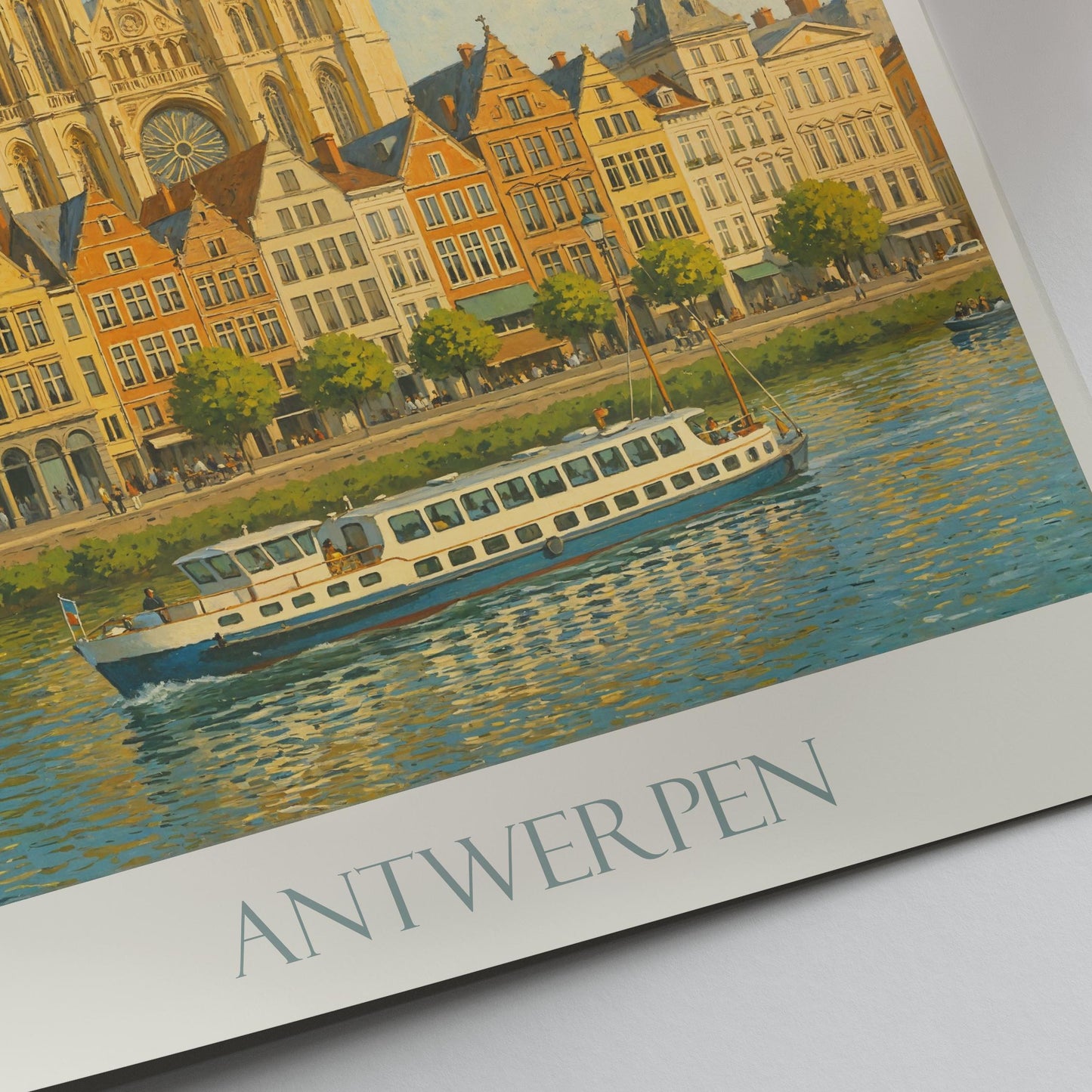 Antwerp Travel Print ~ Belgium Travel Poster | Painted Wall Art & Home Decor | Framed Personalized Print | Vacation Travel Gift