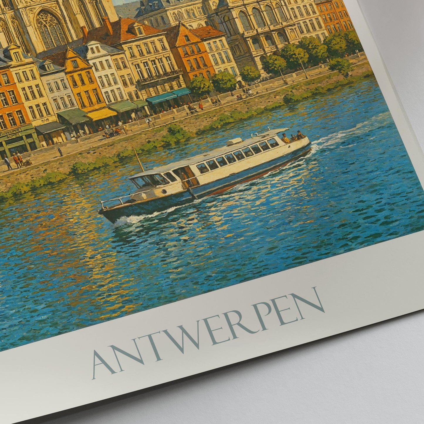 Antwerp Travel Print ~ Belgium Travel Poster | Painted Wall Art & Home Decor | Framed Personalized Print | Vacation Travel Gift