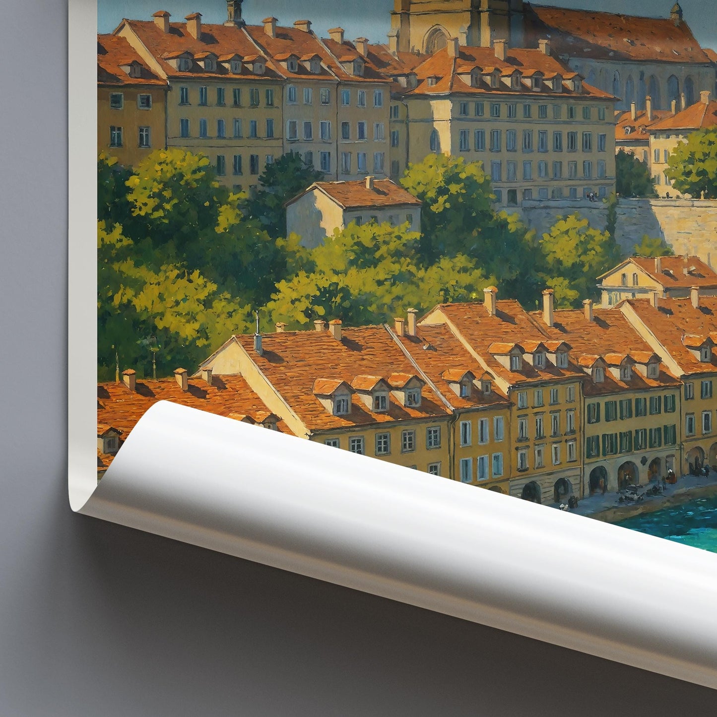 Bern Travel Print ~ Switzerland Travel Poster Wall Art Home Decor Personalized Gift Framed