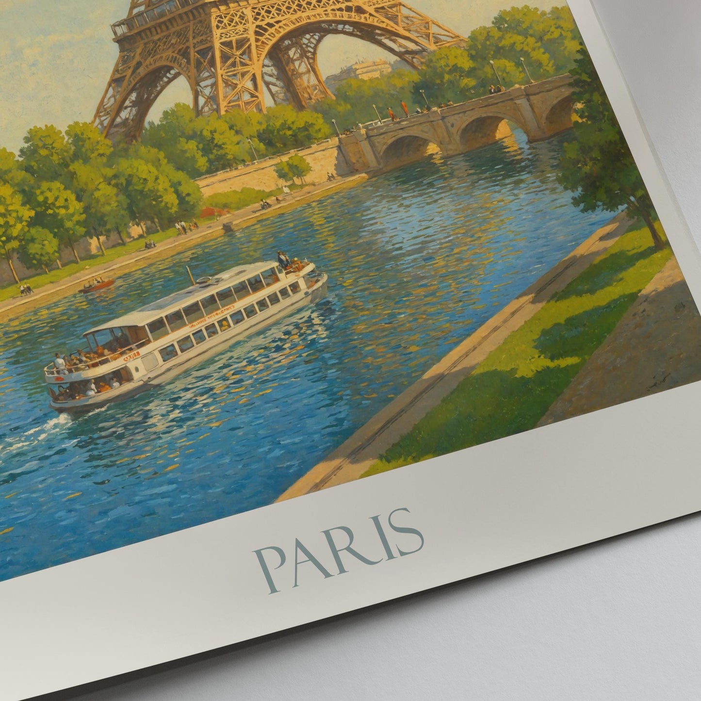 Paris Travel Print, Eiffel Tower ~ River Seine France Travel Poster