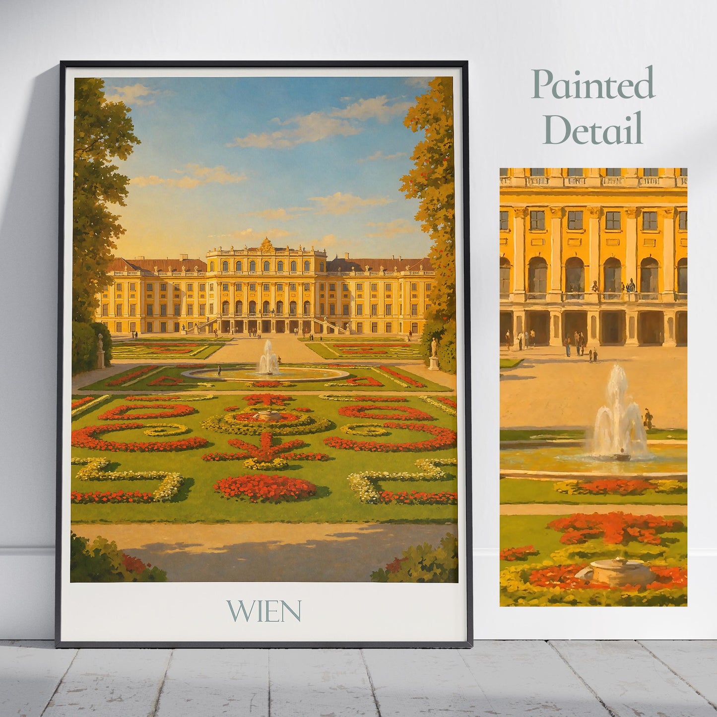 Vienna Travel Print, Schönbrunn Palace ~ Austria Travel Poster | Framed Personalized Vacation Travel Gift