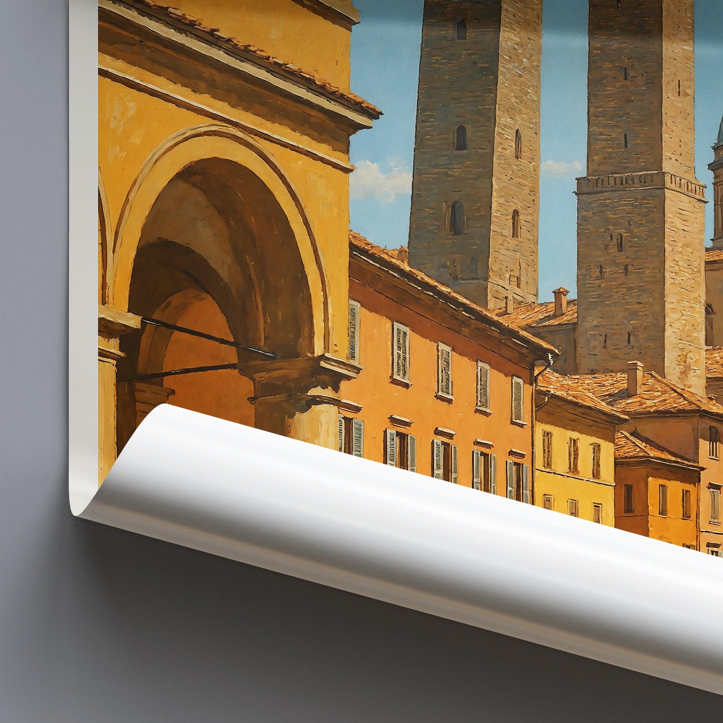 Bologna Travel Print, Due Torri ~ Italy Travel Poster