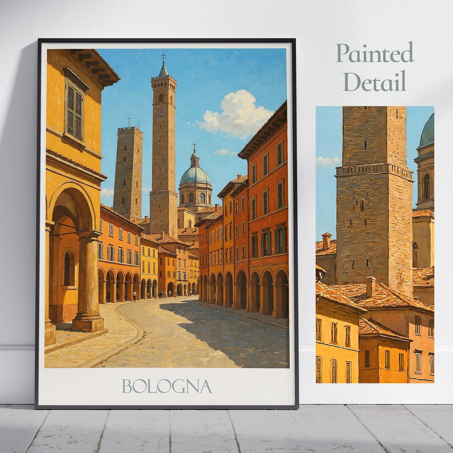 Bologna Travel Print, Due Torri ~ Italy Travel Poster
