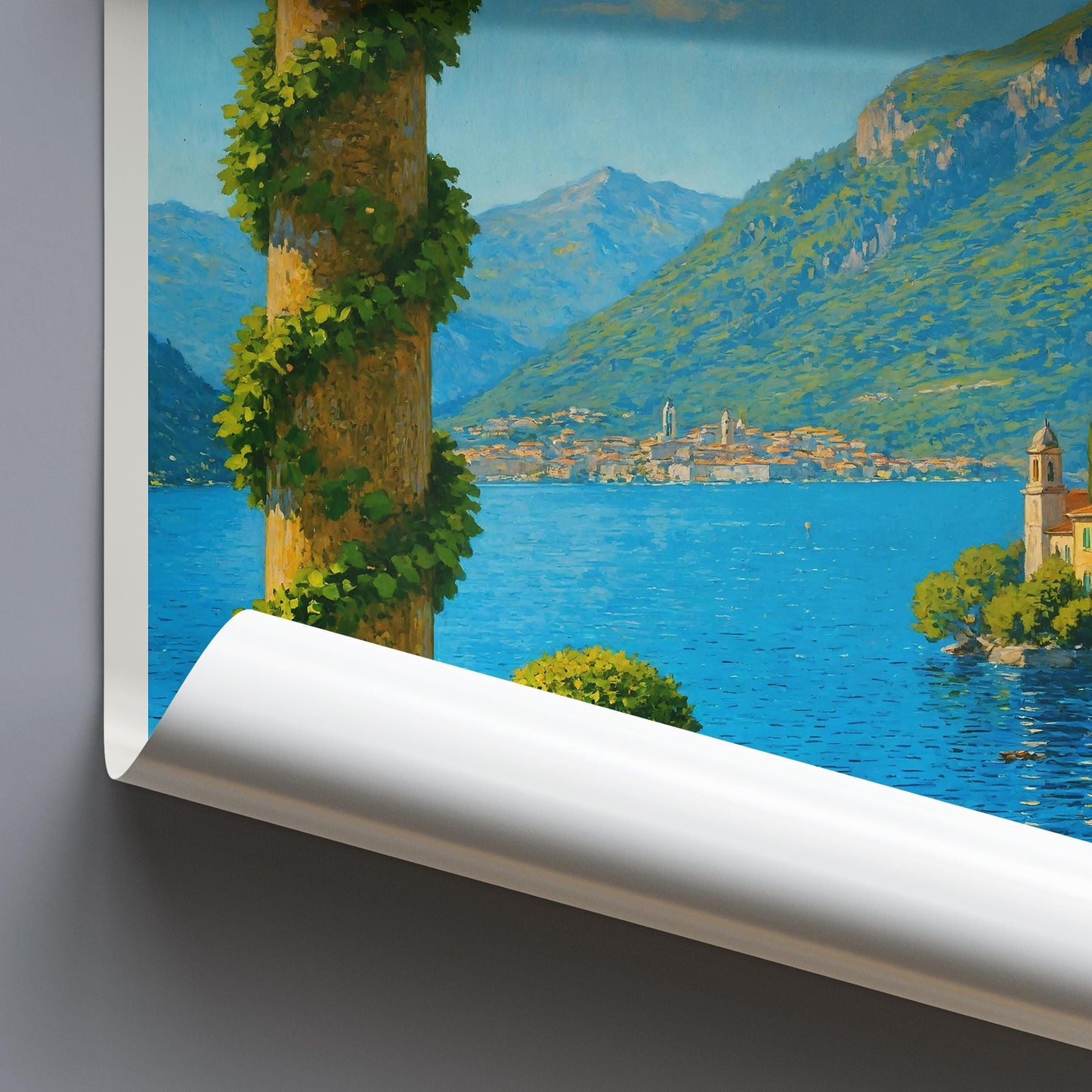 Lake Como Travel Print, Villa del Balbianello ~ Italy Travel Poster