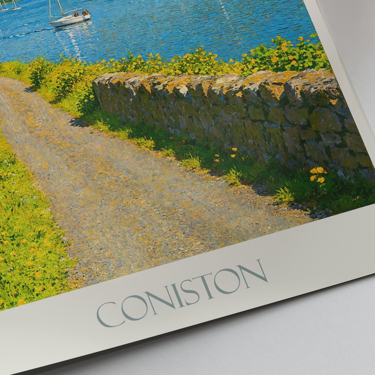 Lake District Travel Print, Coniston Water ~ Travel Poster | Framed Painting Print