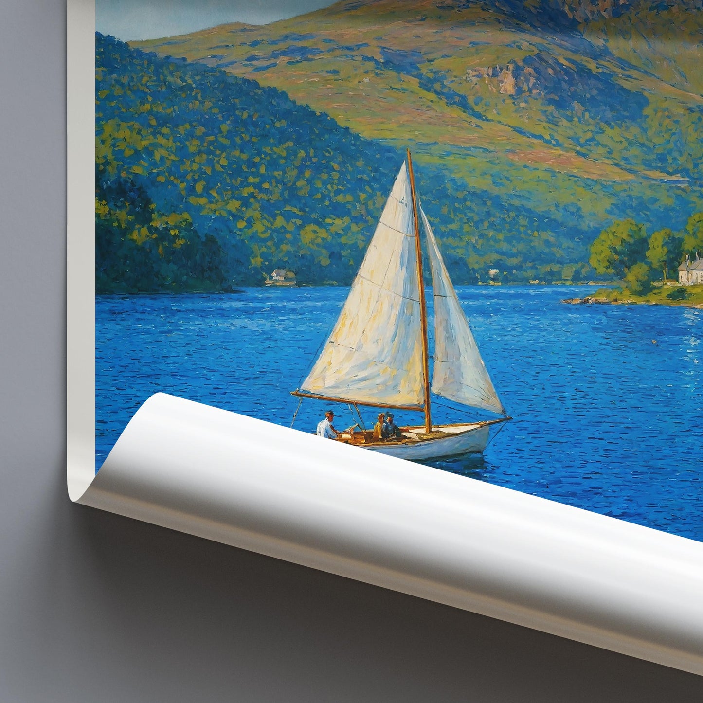 Coniston Water Travel Print, Lake District ~ Travel Poster | Framed Painting Print