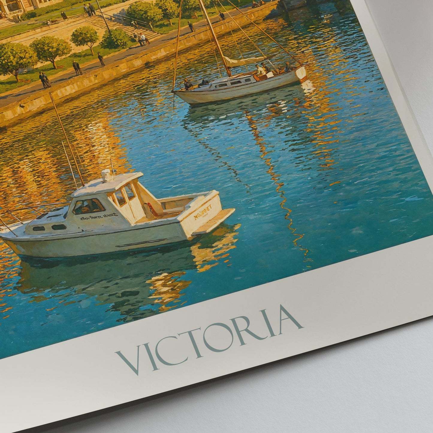 Victoria Travel Print, Harbour ~ British Columbia Canada Travel Poster Wall Art Home Decor Gift Personalized Framed