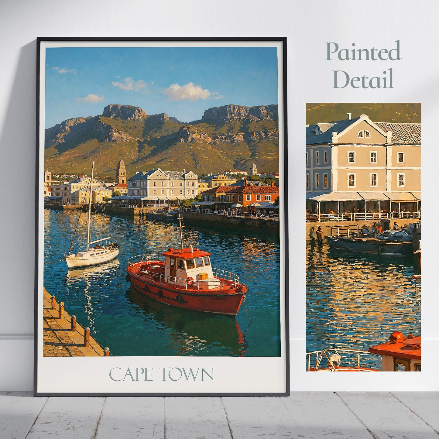 Cape Town Travel Print ~ South Africa Travel Poster | Painted Wall Art & Home Decor | Framed Personalized Print | Vacation Travel Gift