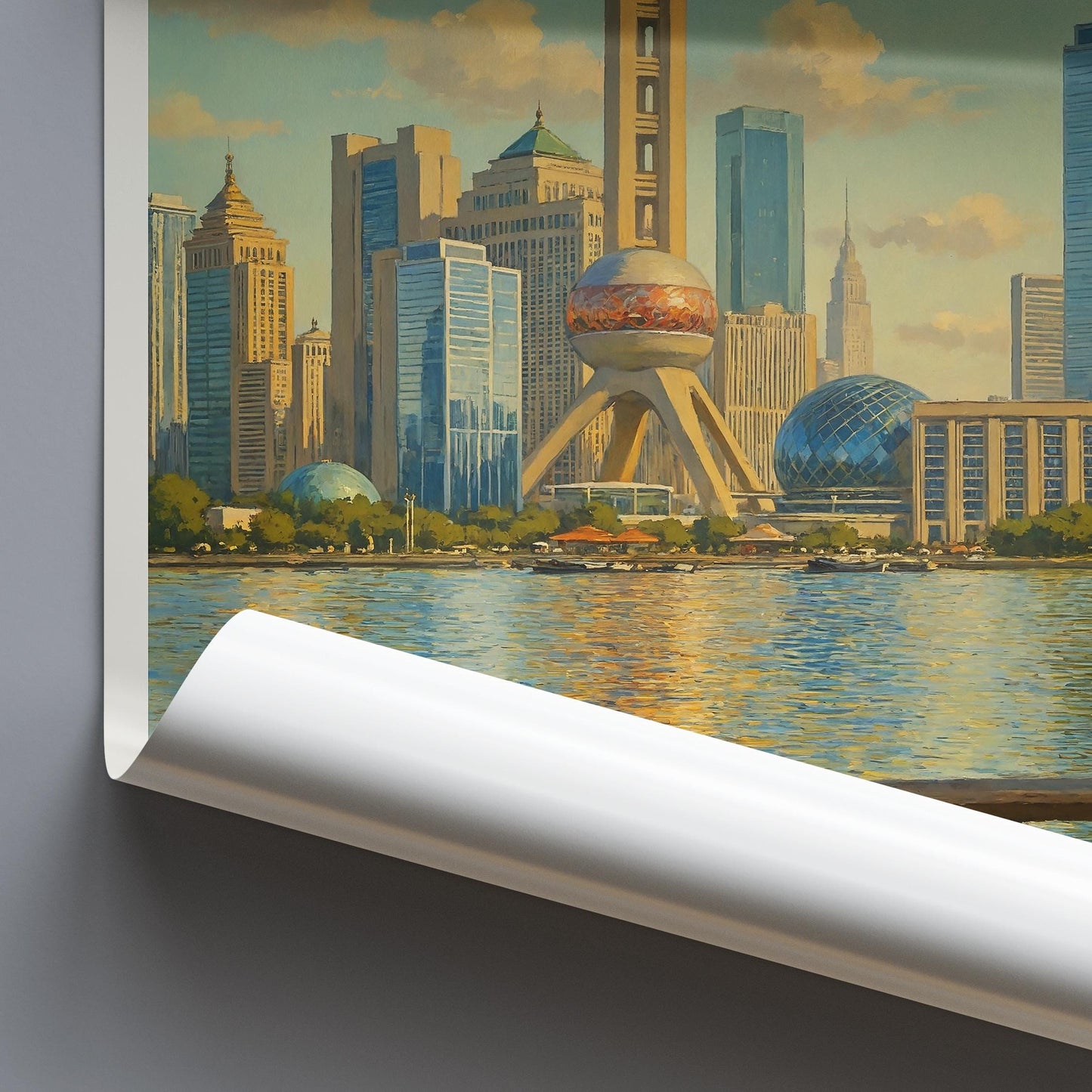 Shanghai Travel Print ~ China Travel Poster | Painted Wall Art Print & Home Decor | Framed Personalized Print | Vacation Travel Gift