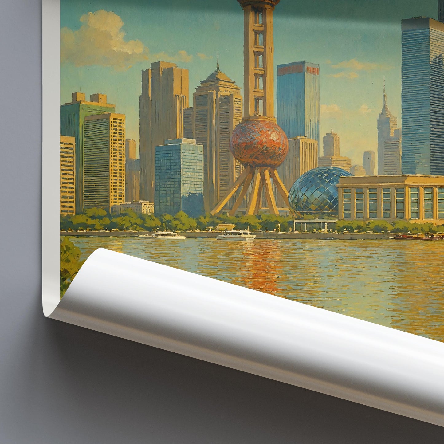 Shanghai Travel Print ~ China Travel Poster | Painted Wall Art Print & Home Decor | Framed Personalized Print | Vacation Travel Gift