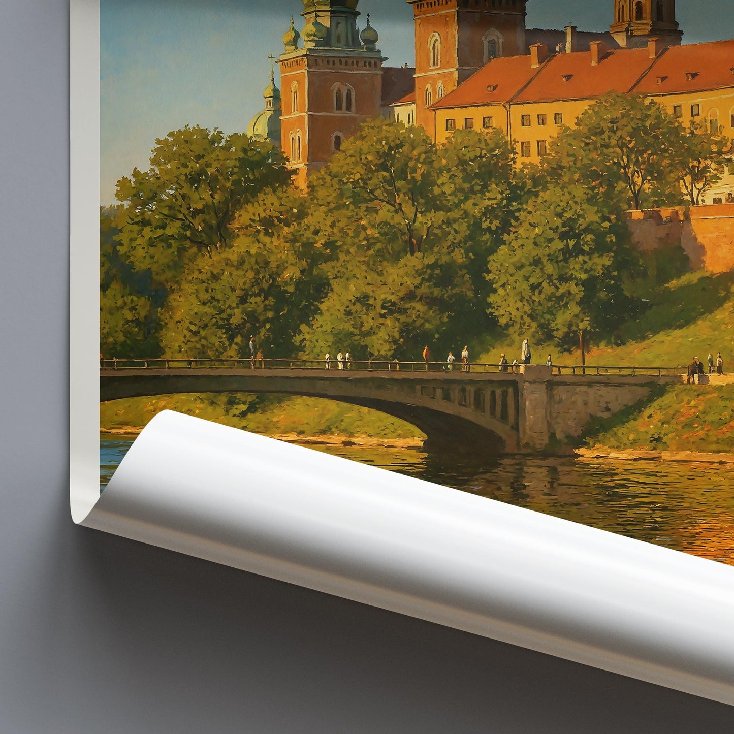 Krakow Travel Print, Wawel Castle ~ Poland Travel Poster Wall Art Home Decor Personalized Gift Painting Framed