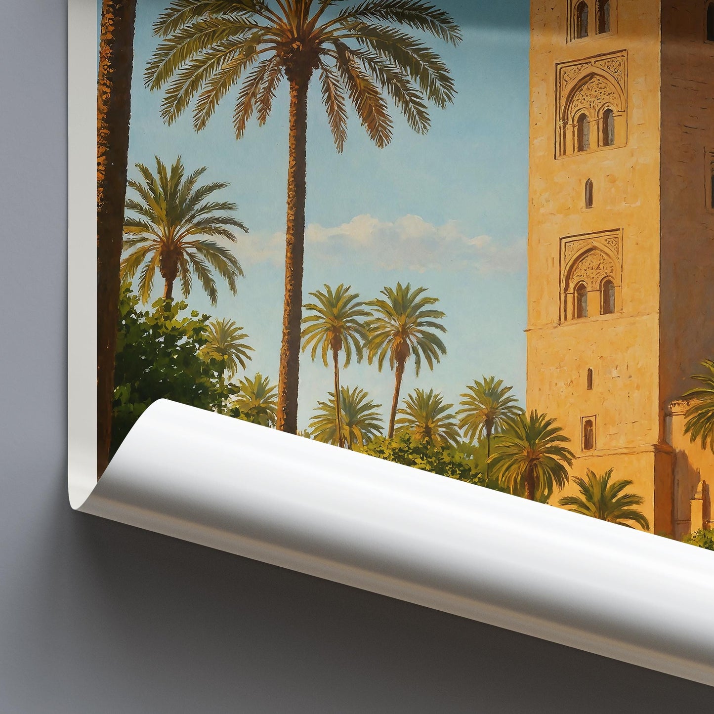 Marrakesh Travel Print, Koutoubia Mosque ~ Morocco Travel Poster Wall Art Home Decor Gift Personalized Framed